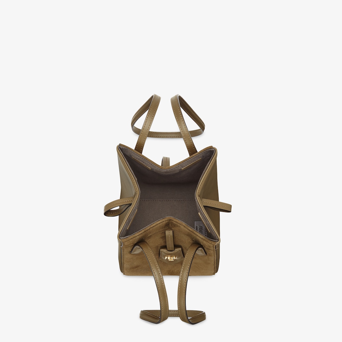 Fendi Origami Mini Transformable Suede and Leather Mini Bag - Image 4